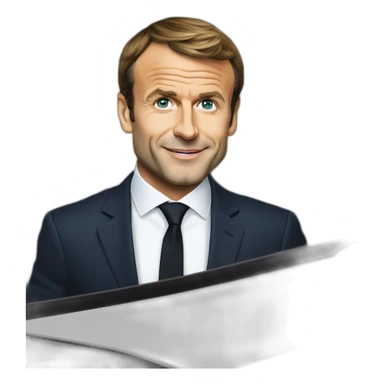 Emmanuel Macron in a lamborghini sticker