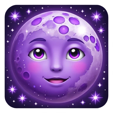 purple full moon with sparkles sticker