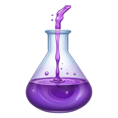 chemistry glass with purple liquid sticker