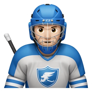 ice hockey goalie portrait, head and shoulders only, wearing goalie mask and helmet, padded jersey collar, holding goalie stick, focused intense expression, 3D cartoon style, mobile game icon style, clean background, no text, no watermark

 sticker