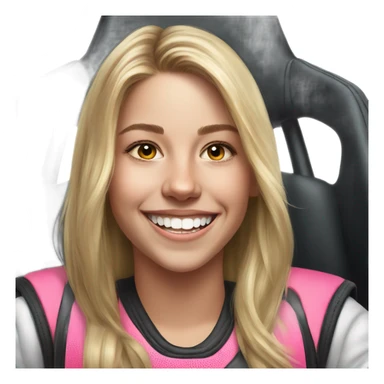 smiling girl portrait realism go karting sticker