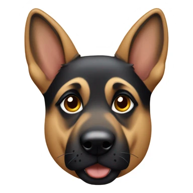 German Shepard dog with large ears. His fur is mostly black with some tan on his cheeks sticker