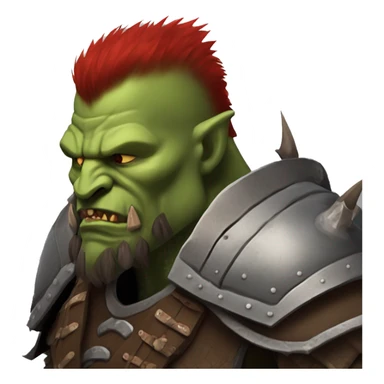 armored orc berserker with red beard & mohican sticker