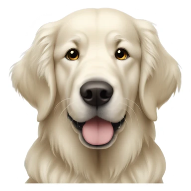 Big white golden retriever with big black nose up to the camera sticker