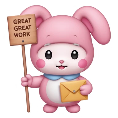 my melody with sign that says great work sticker