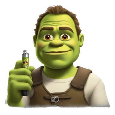 shrek holding vape sticker