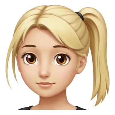 blonde girl with brown eyes and pony tail sticker