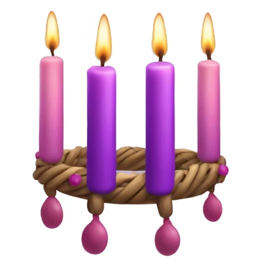advent wreath with three purple candles and one pink candle sticker