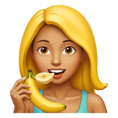 Frau isst Banane am Stück sticker