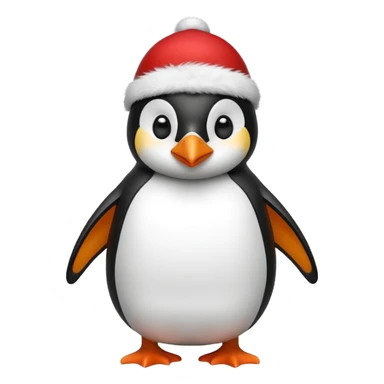 penguen with red cap sticker