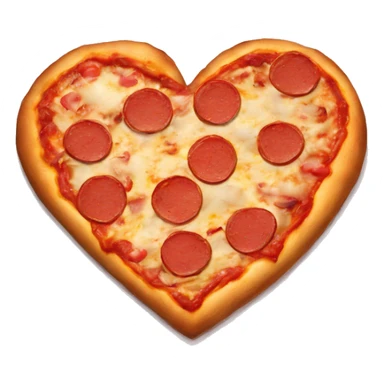 pizza in the shape of a broken heart for Valentine's Day sticker