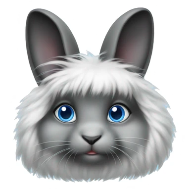 Black and white angora rabbit blue eyes  sticker