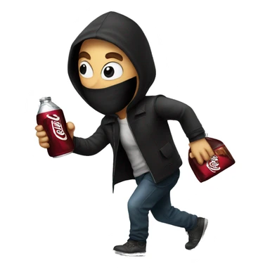 A thief stealing Dr Pepper sticker