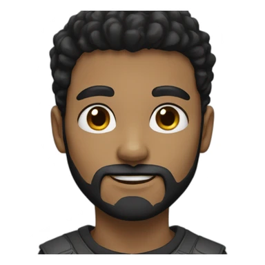 boy with brown eyes big nose black hair and black beard sticker