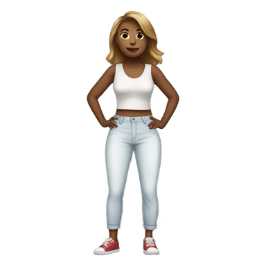 mulher de corpo inteiro, vestida com calça e sapato sticker