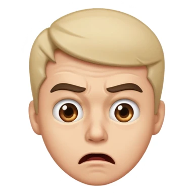 A disgusted face with a raise eyebrow and mouth agape in shock/disgust sticker