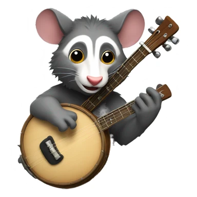 Banjo playing possum sticker