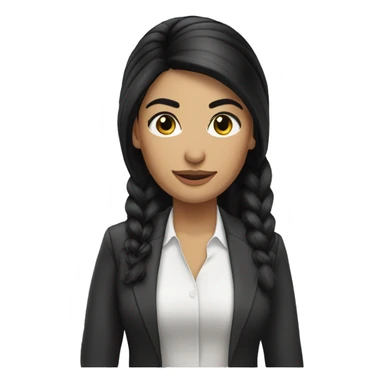 latina woman HR manager black hair pony tail black eyes sticker