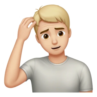 Guy getting embarrassed and scratching the back of his head sticker