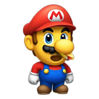 gay mario eating a banana sticker
