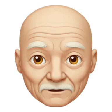 Bald old man with no facial hair sticker