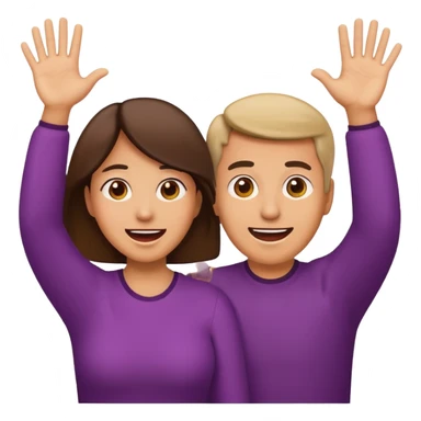 Mom and dad emoji throwing their hands up like they don't know sticker