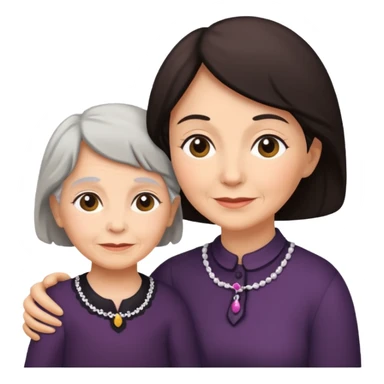 Silueta de anciana e hija sticker