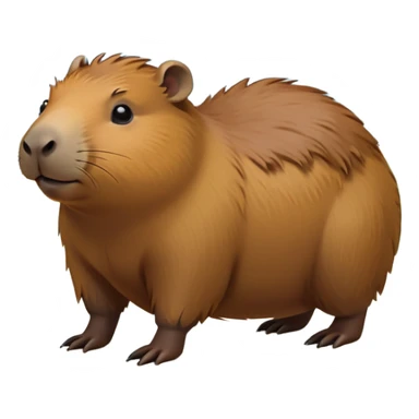 cinematic-capybara-realistic-full-body-on-all-fours-emoji,-plump-and-relaxed-body-soaking-in-the-warm-sun,-short-brown-fur-slightly-ruffled,-head-tilted-dramatically,-calm-expressive-eyes-exuding-serene-wisdom,-simplified-yet-realistic staring at the camera ina. cimical way sticker