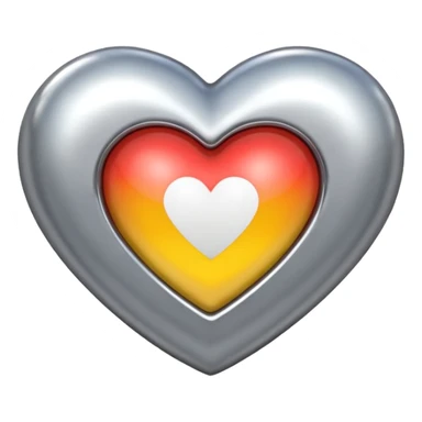 Chrome heart sticker