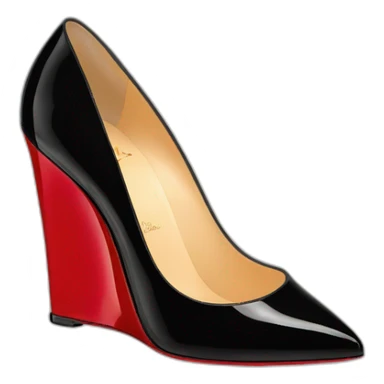 WEDGE heel LOUBOUTIN black PATENT sticker
