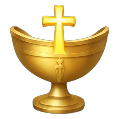 Golden chalice with radiant cross. sticker