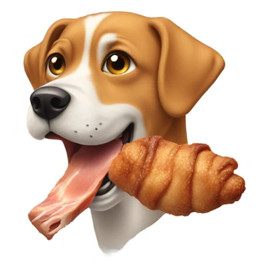 Dog eating a chicken sticker