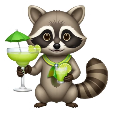 racoon having margarita sticker