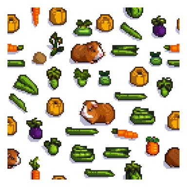 guinea pig eating vegetables sticker