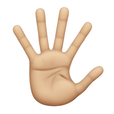 Palm with fingers curled halfway in sticker