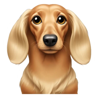Blonde long haired dachshund  sticker