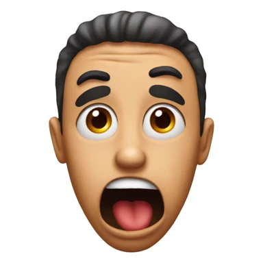 Shocked emoji with kiss marks sticker