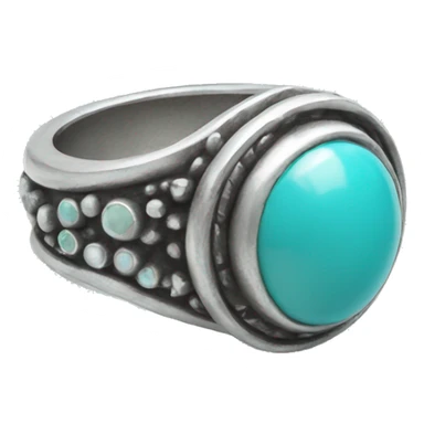 silver turquoise ring with stone details sticker