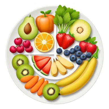 healthy food plate with fruits and vegetables sticker