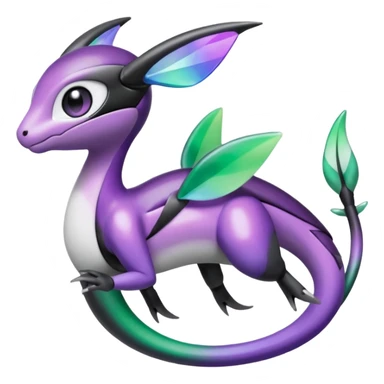 Violet-purple-black-white-gradients Meloetta-Rayquaza-Chatot-Pokémon-Fakémon-creature sticker
