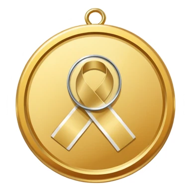 gold medal with bandage and a magnified engraved on it sticker