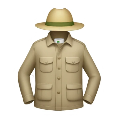 gardener pith helmet beige jacket sticker