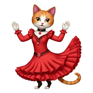 a cat dancing flamenco sticker