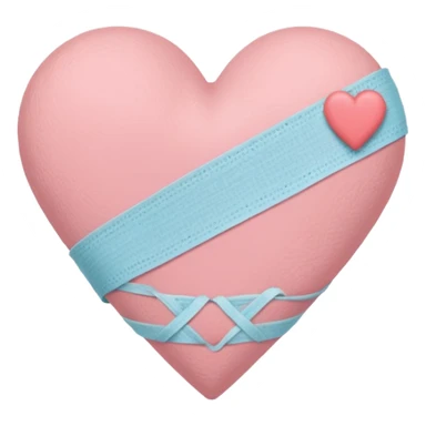 A minimalist pastel illustration of a heart with a small bandage, inspired by the ❤️‍🩹 emoji. Soft pastel colors — dusty pink sticker
