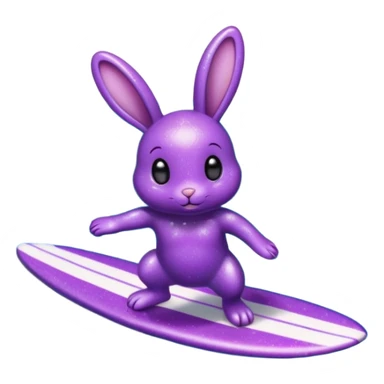 glitter purple cian bunny surf sticker