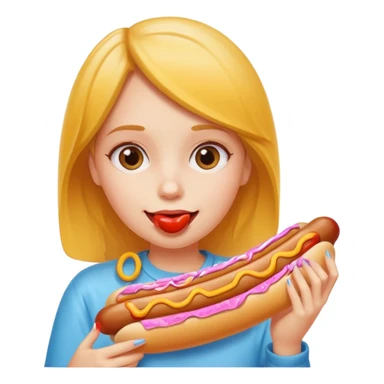 hotdog eating girl sticker
