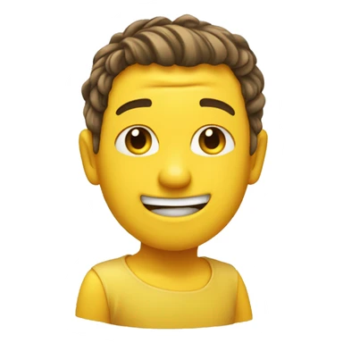 classic yellow emoji pushing hair behind ear with a hand while squinting and a side smile sticker