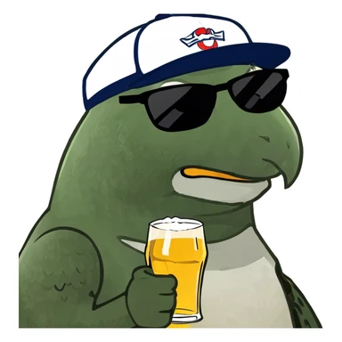 Bald eagle with beer sticker