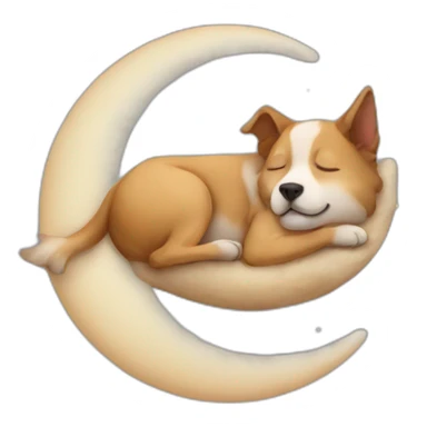 dog sleeping on moon sticker