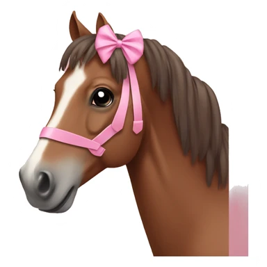 Brown horse with a pink bow￼ sticker